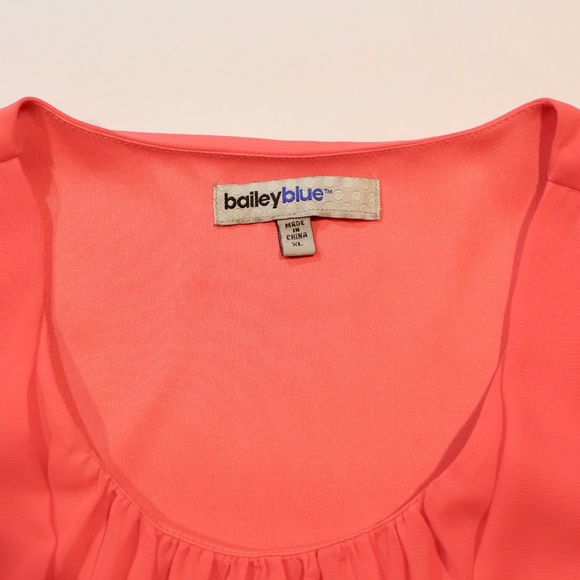 Chiffon Skater Dress, Size XL, Peach - Picture 4 of 7